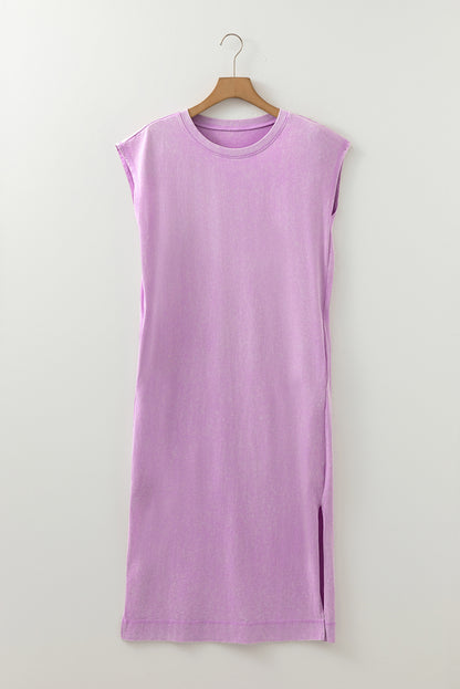 Wisteria Mineral Wash Pocketed T-shirt Dress